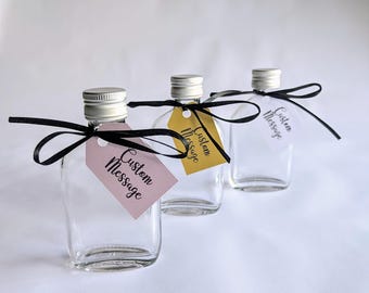 50ml Glass Miniature Bottles Only – Empty Bottles for Favours & DIY (No Tags or Ribbon)