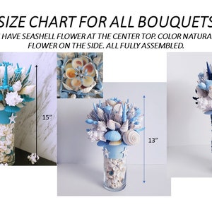 Seashell Bouquet with Glass Stand in 8 Colors & 3 Sizes image 2