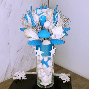 Seashell Bouquet with Glass Stand in 8 Colors & 3 Sizes image 6