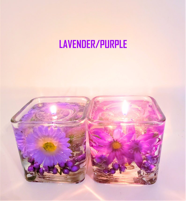 Set of 2 Reusable Gel Wax Candles with Daisies in Variety of Etsy