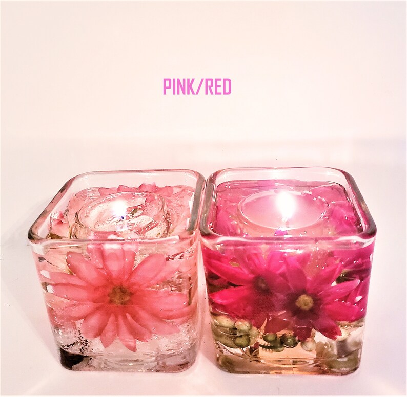 Set of 2 Reusable Gel Wax Candles with Daisies in Variety of Etsy