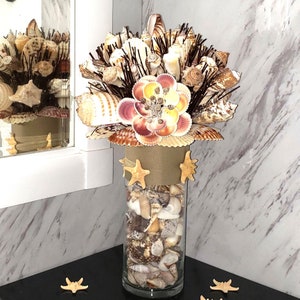 Seashell Bouquet with Glass Stand in 8 Colors & 3 Sizes image 3