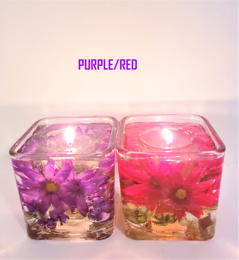 Set of 2 Reusable Gel Wax Candles with Daisies in Variety of Etsy