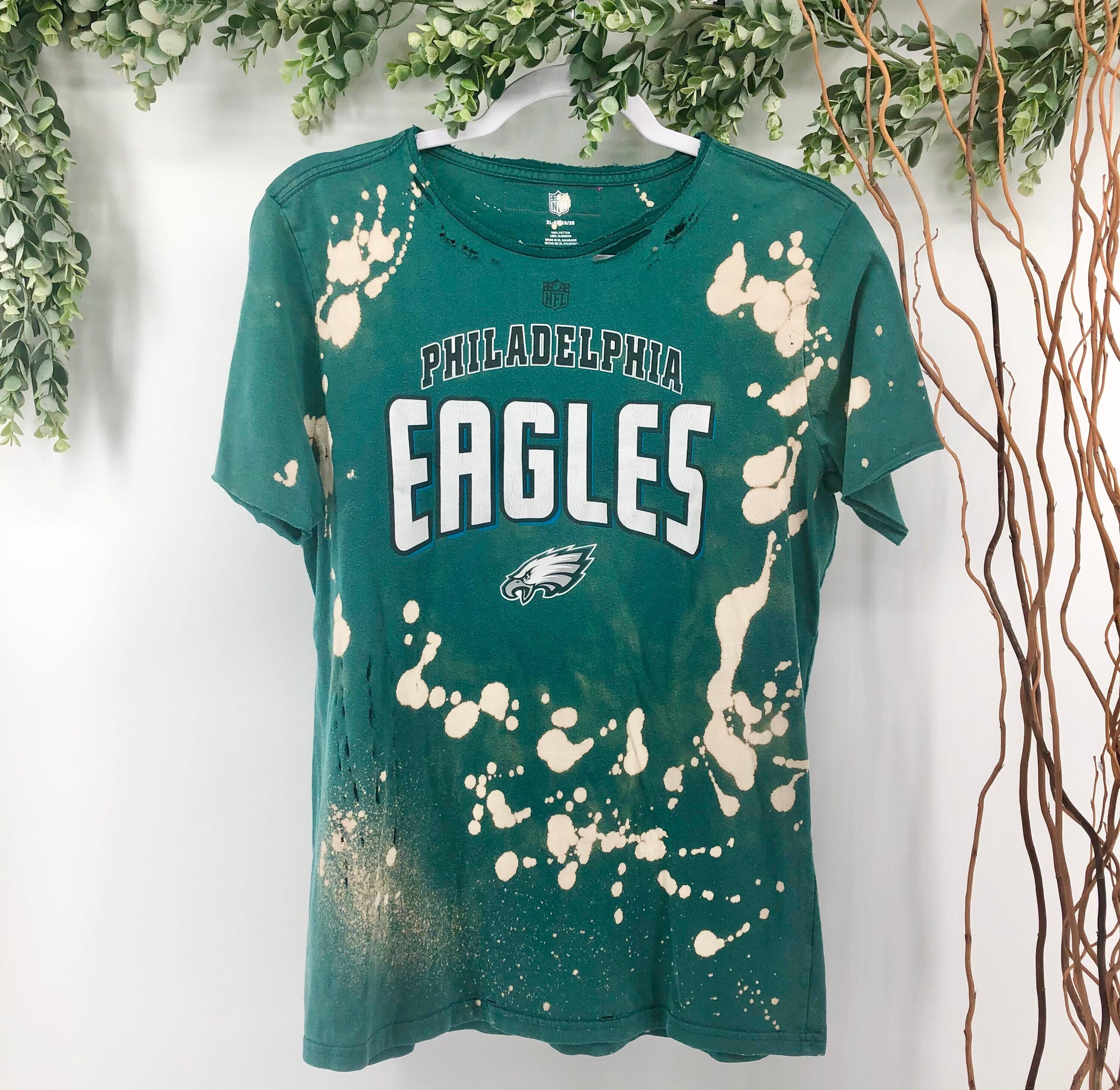 Women's philadelphia eagles bleached t shirt vintage team Etsy