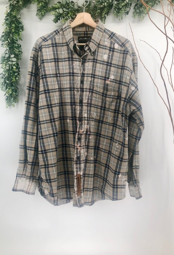 Reworked Flannels Bleached Shirt Women 