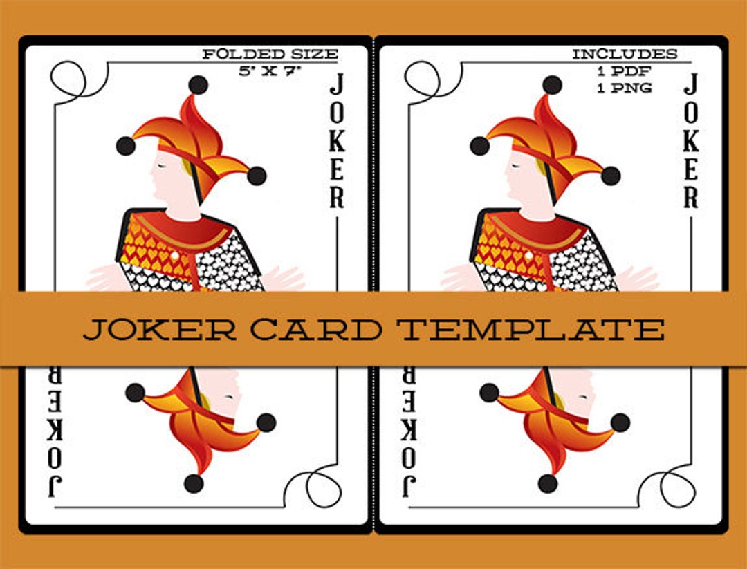 Joker Card Template Birthday Party Shower Invite - Etsy