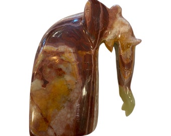 Hand Carved Onyx Vintage Elephant Sculpture