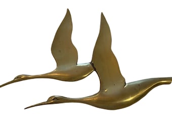 Pair of Flying Brass Birds