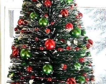 Dollhouse Miniature Tree Christmas Traditional 1:12 scale. Holiday Decoration. 4 inch or 6 inch.