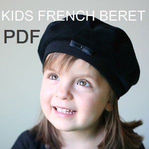Modèle de béret pour filles, tutoriel de couture de chapeau pour enfants PDF, accessoires photo, tailles bébé/tout-petit/enfant image 4