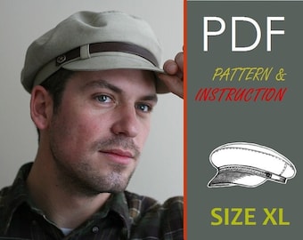 Hat pattern pdf Cap sewing pattern Instructions Download, Size XL