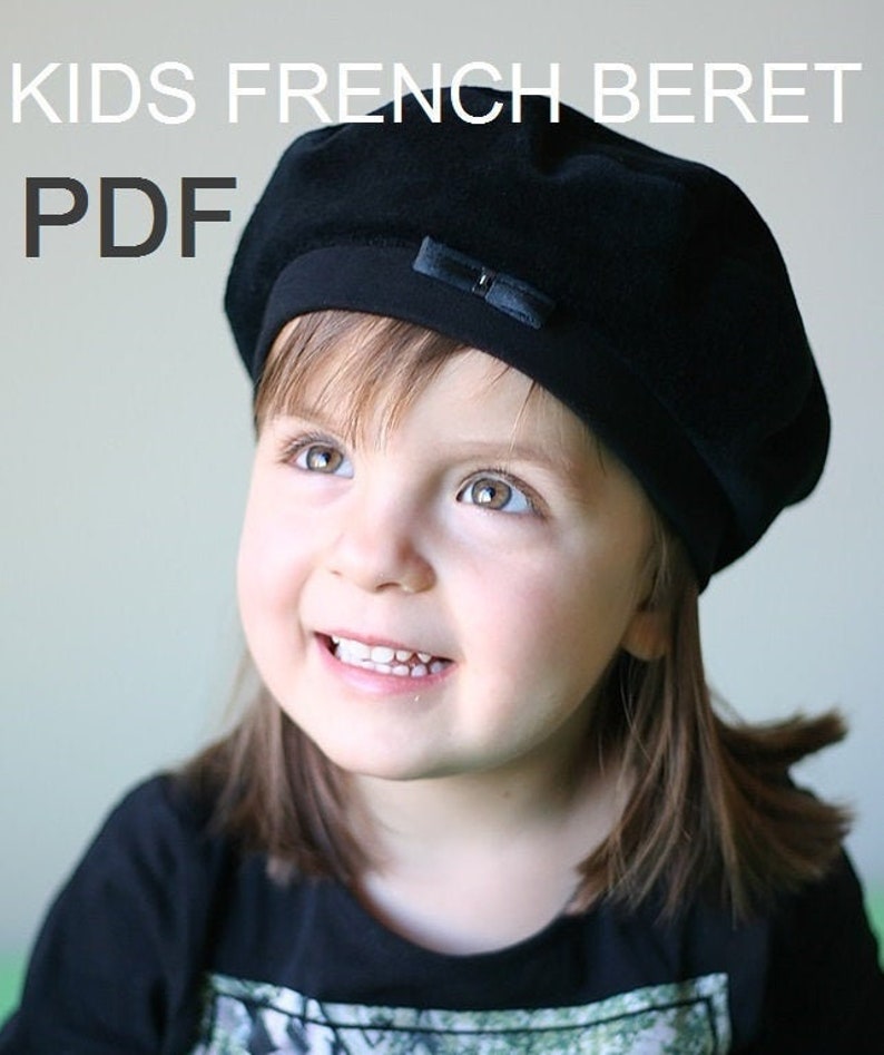 Modèle de béret pour filles, tutoriel de couture de chapeau pour enfants PDF, accessoires photo, tailles bébé/tout-petit/enfant image 4