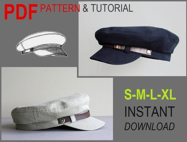 Mens Hat Sewing Pattern PDF Winter warm stylish cap pattern | Etsy