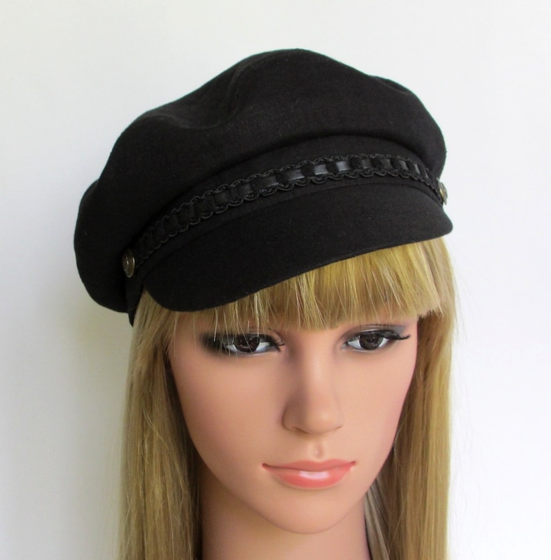 Womens Newsboy hat Black Fiddler Cap Fisherman Hat Driving Etsy