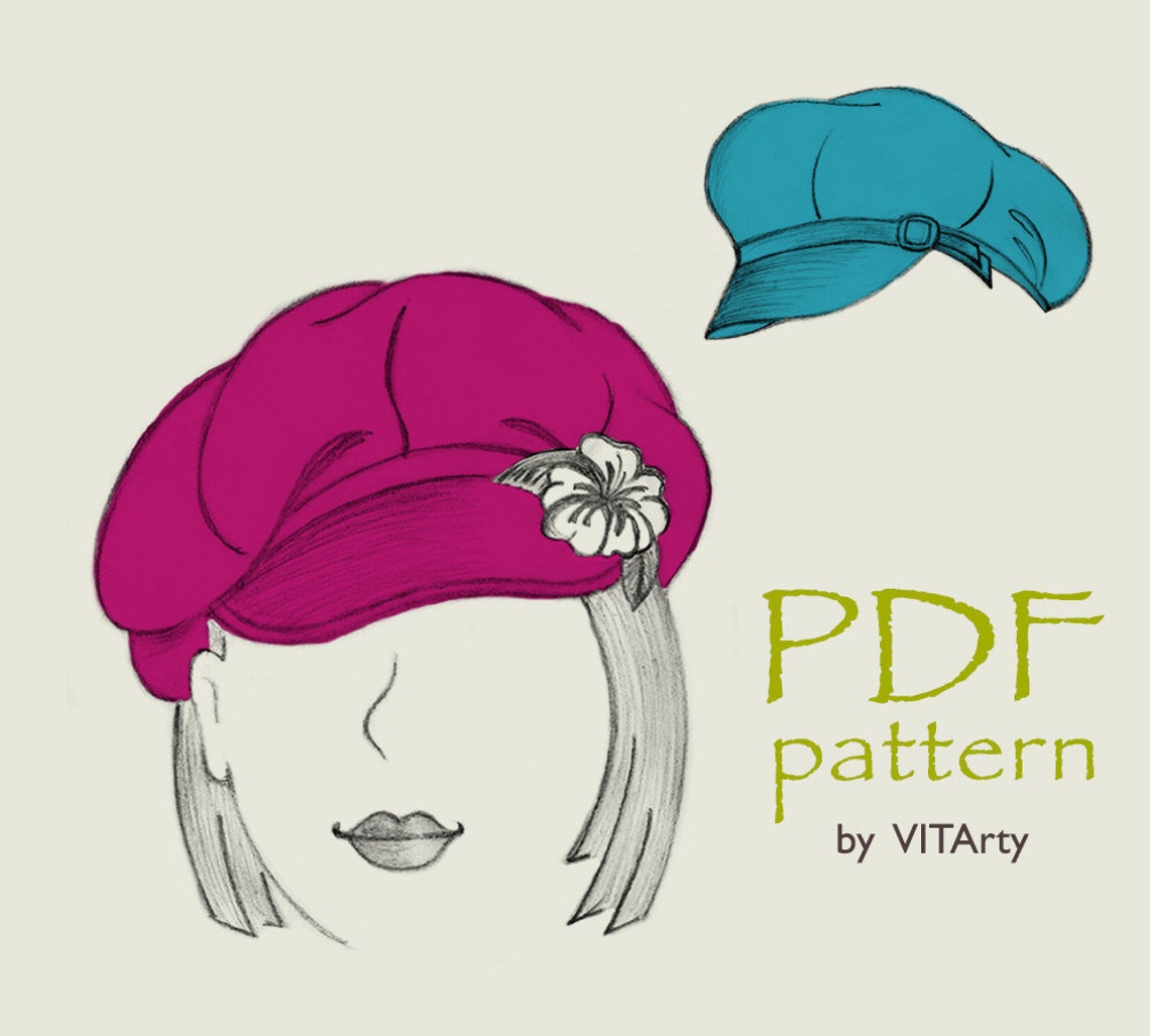 Newsboy Hat Sewing Pattern Paperboy 8 Panel Cap Download Pdf - Etsy ...