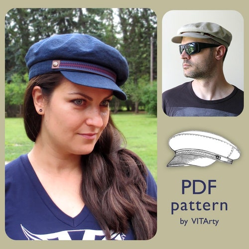 Men Women Cap Sewing Pattern Tutorial Flat Hat Fisherman - Etsy