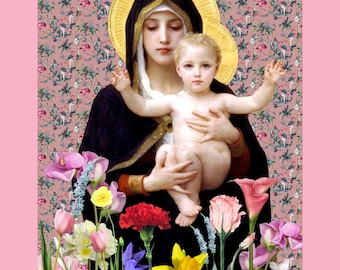Mothers everyday print wall art picture religious Mary church