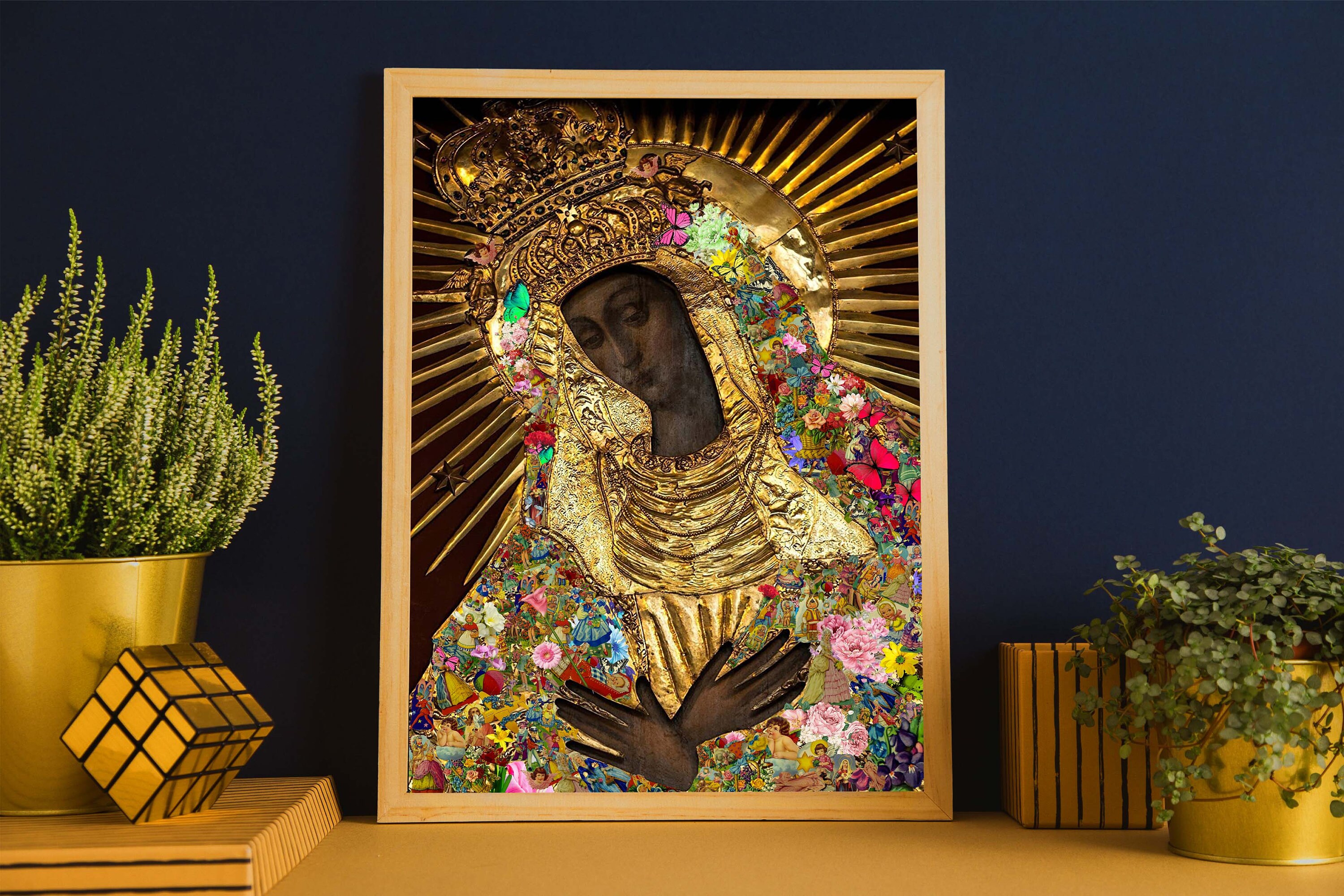 Our lady of the gate of dawn Print · Wall Art · Abstract Art Print · Modern · Maximalist Decor · A5 A4 A3 · Collage religious kitsch