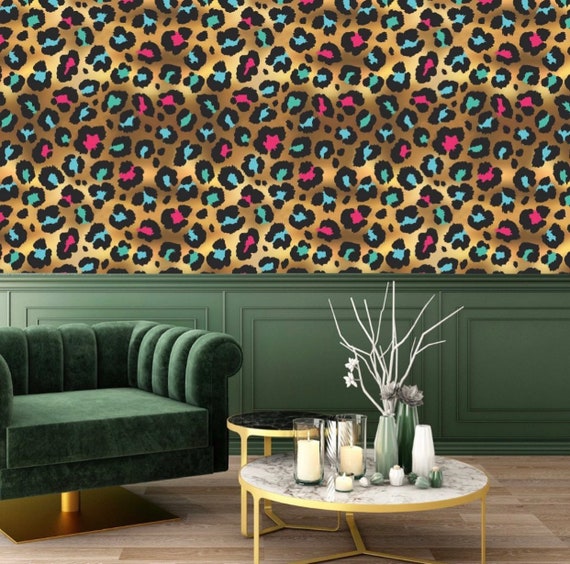 Gemoedsrust Gezicht omhoog kraai Muck N Brass Glamour Puss luxe behang Luipaard dierenprint - Etsy België