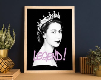 Queen legend graffiti Print · Wall Art · Abstract Art Print · Modern · Maximalist Decor · A5 A4 A3 · Spray Paint royal