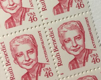 10 Ruth Benedict 46c unused US postage stamps - Vintage 1995 - Anthropologist
