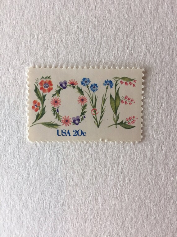 10 Vintage 20c Love US postage stamps 1982 wild flowers Etsy