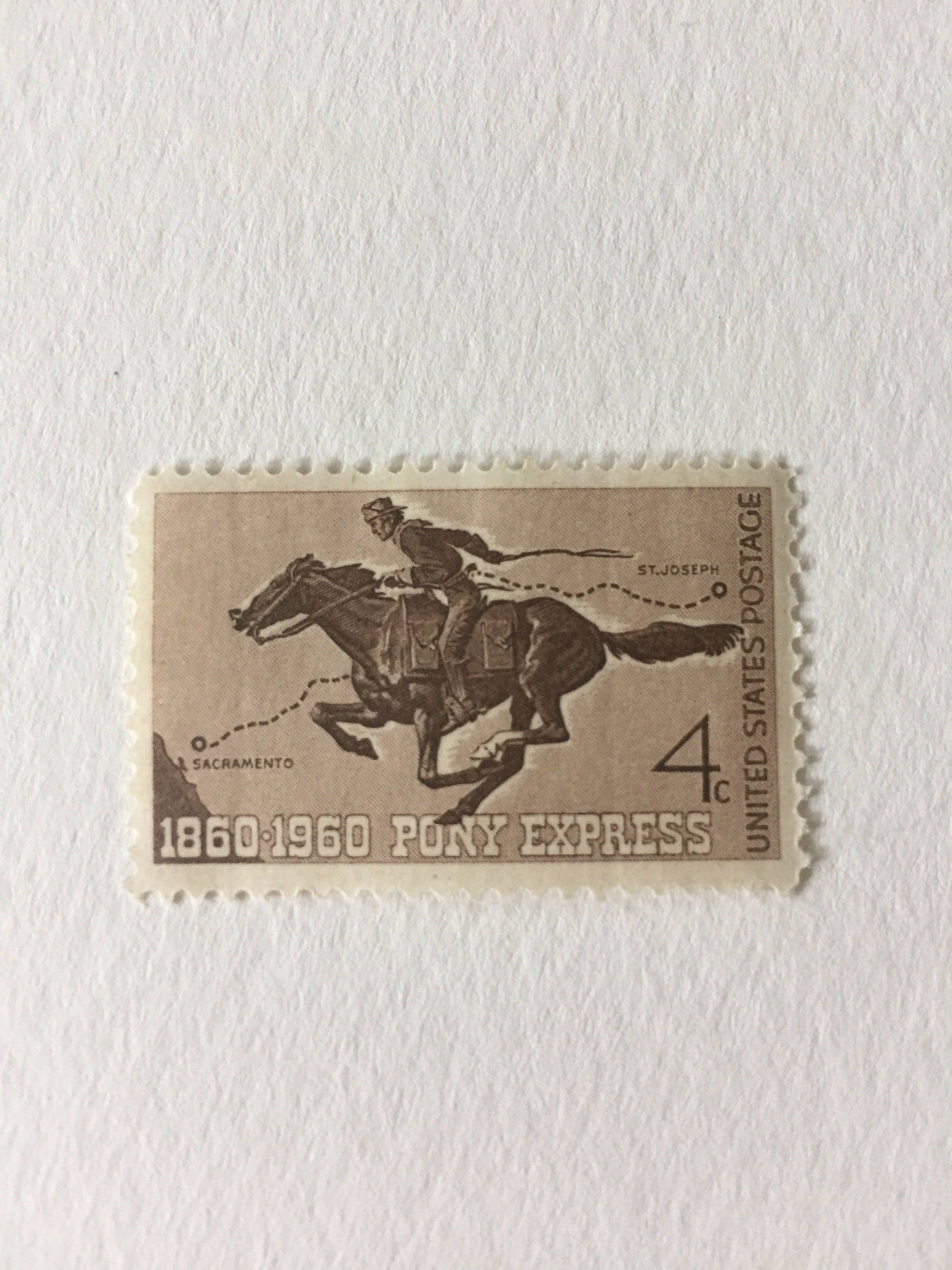 10 Pony Express 4c US postage stamps unused Vintage 1960 Etsy