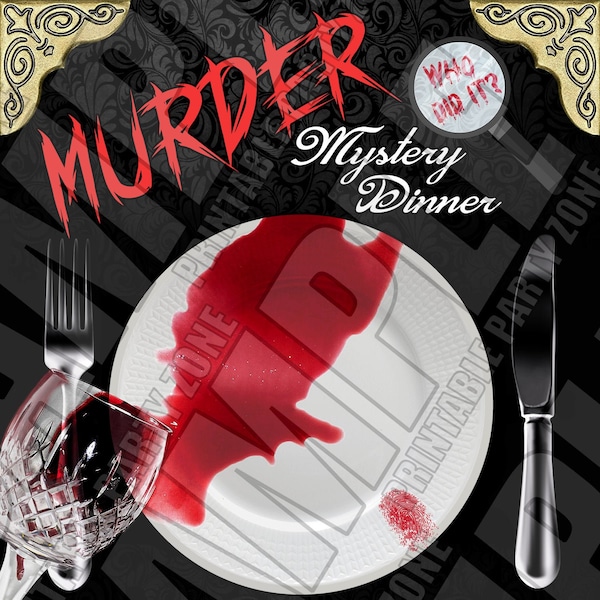 MURDER MYSTERY DINNER - Printable Invitation or Online use - Mysterious and Fun!!!