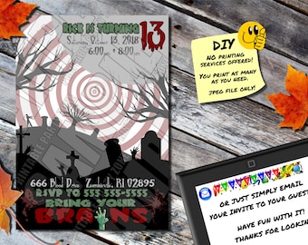 50 s party invitation ticket diy printable or emailable etsy