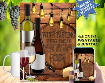 WINE TASTING FLYER/Invitation - Printable or Online Use - Classy and Sophisticated!!!