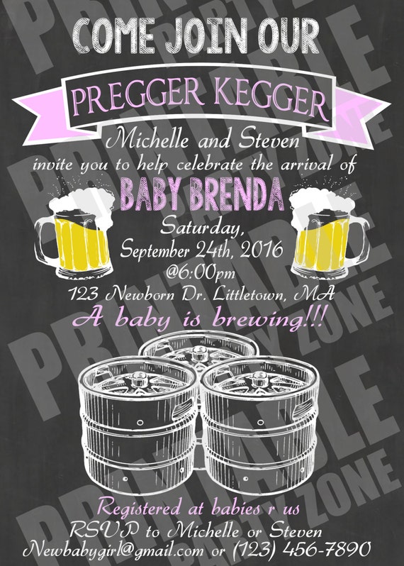 pregger kegger invitations