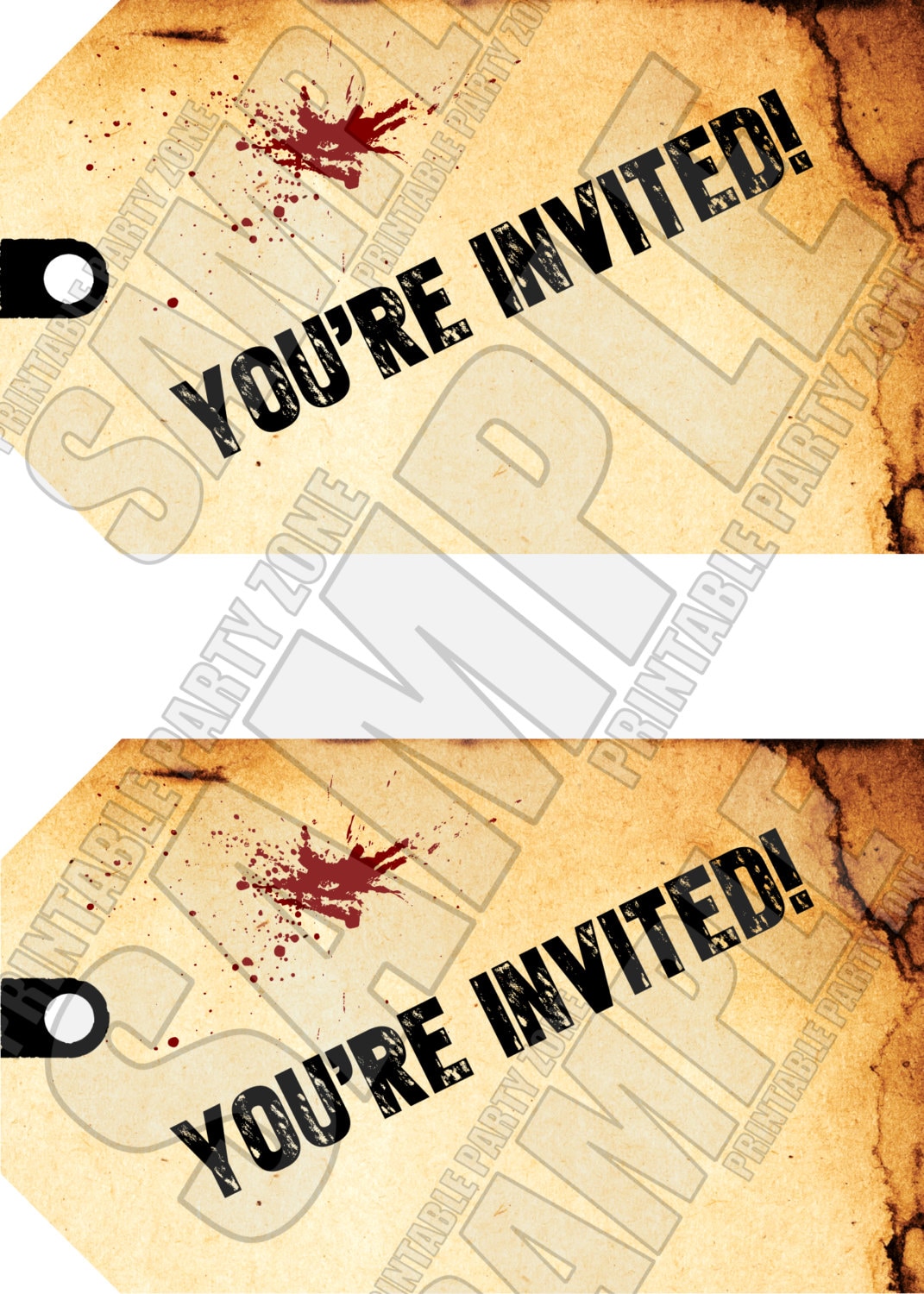 Invitation Tag Roop TOE TAG HALLOWEEN Invitation, Printable Invite or Digital Use Invite ...