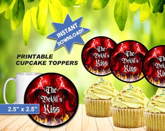WRESTLING CUPCAKE TOPPERS Devil, Birthday Or Any Party, Printable File, Instant Download!