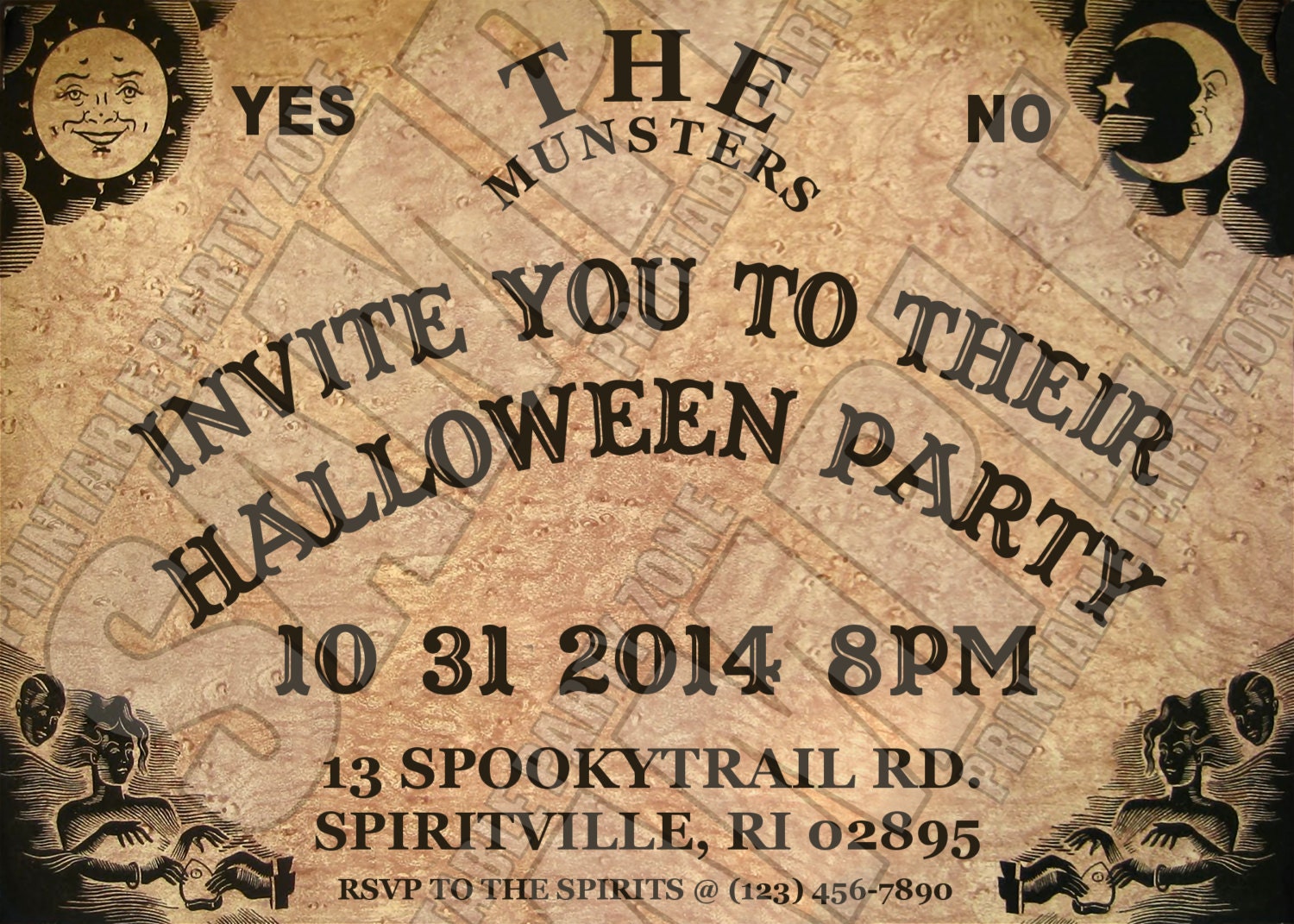 HALLOWEEN INVITATION OUIJA Board Printable Invite. Emailable Etsy