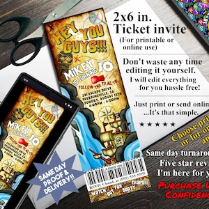 INVITO ISPIRATO AI GOONIES, biglietto di compleanno stampabile o invito da usare online, divertente invito al cinema!!!