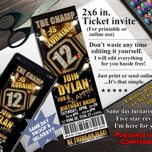 WRESTLING Ticket Einladung, printable oder Online-Nutzung einladen, benutzerdefinierte personalisierte, Wicked Super!!!