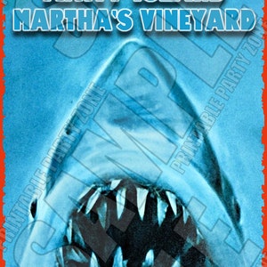 SHARK INVITE, Printable Birthday Ticket or Online Use Invite, Personalized for Your Party, Cool ...