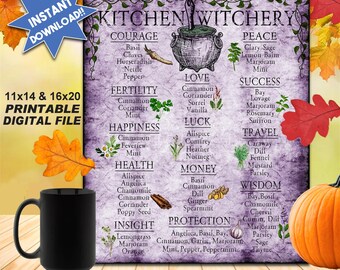 KITCHEN WITCHERY Printable Poster, Home/wall Art, 11X14 & 16x20, You Get Both Sizes, Digital File, Message Me If You Need A Smaller Size!