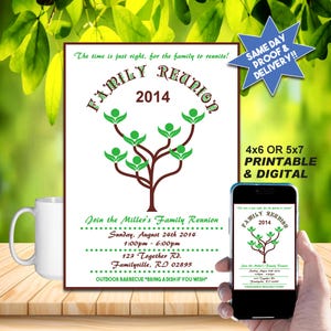 FAMILY REUNION INVITATION, Printable Invite or Online Use, Artsy!!!