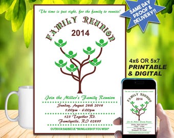 FAMILY REUNION INVITATION, Printable Invite or Online Use, Artsy!!!