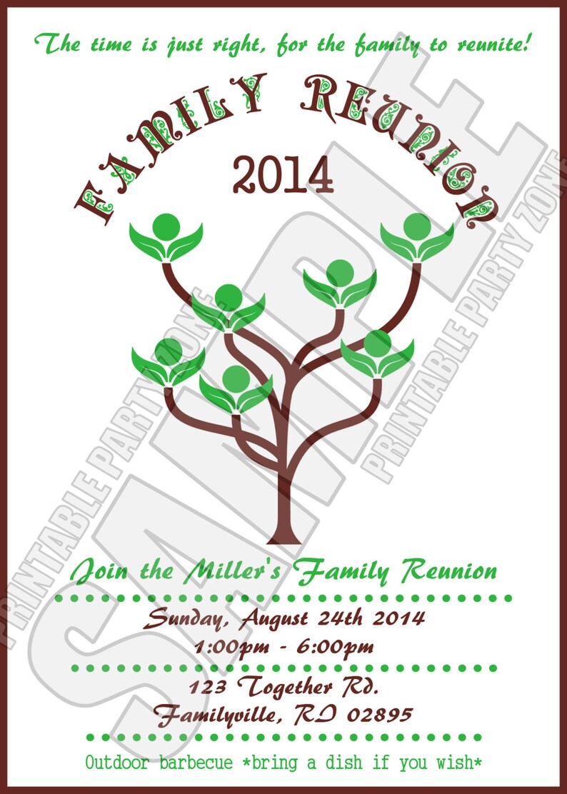 FAMILY REUNION INVITATION Printable Invite Emailable Invite - Etsy Canada