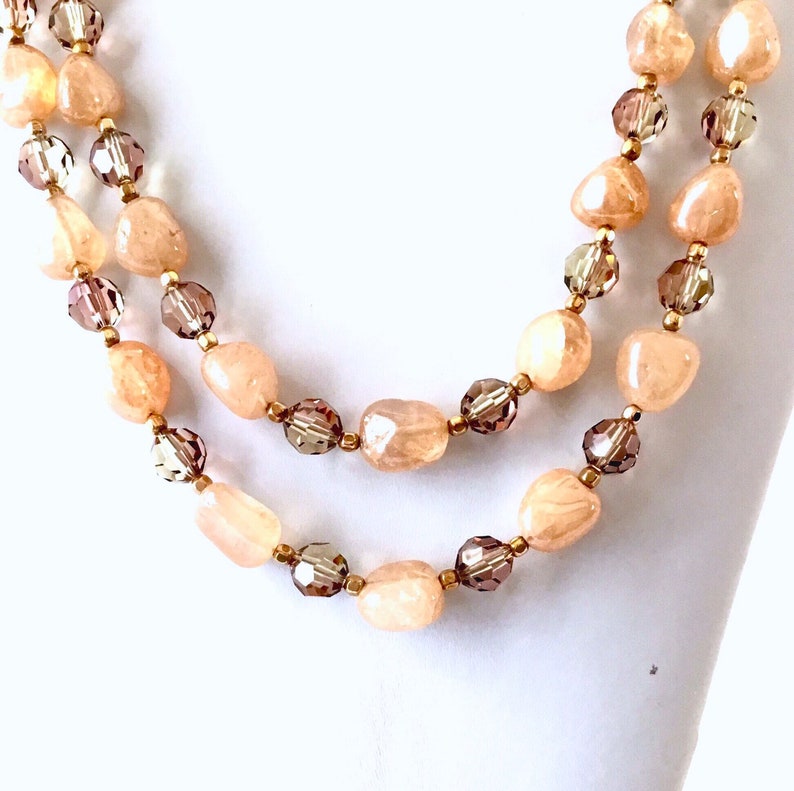 Mystic Golden Apricot Quartz Crystal Nugget Multi Strand Etsy