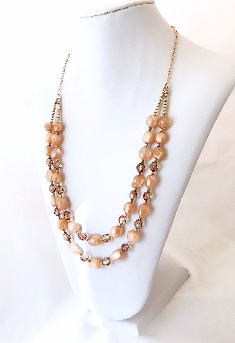 Mystic Golden Apricot Quartz Crystal Nugget Multi Strand Etsy