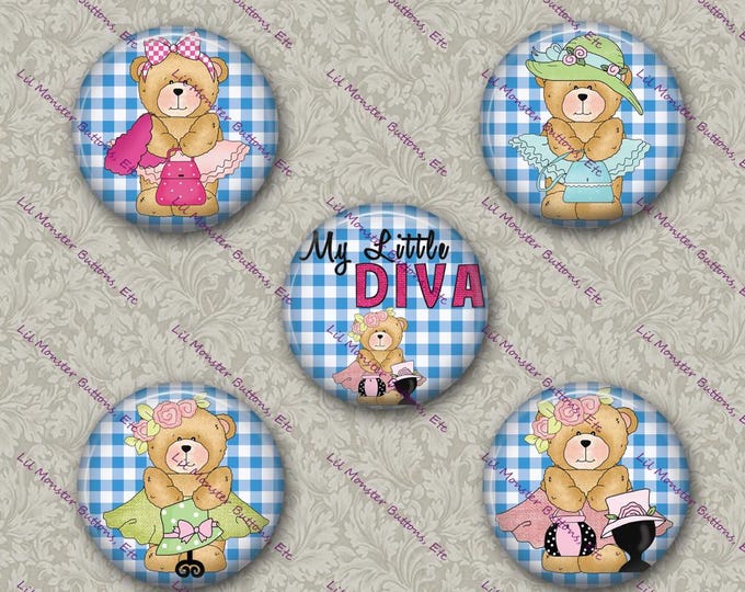 Set of 5 Buttons - My Little Diva - PLEASE READ DESCRIPTION