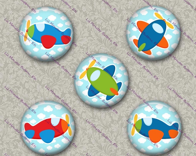 Set of 5 Buttons - Airplanes- Please Read Description