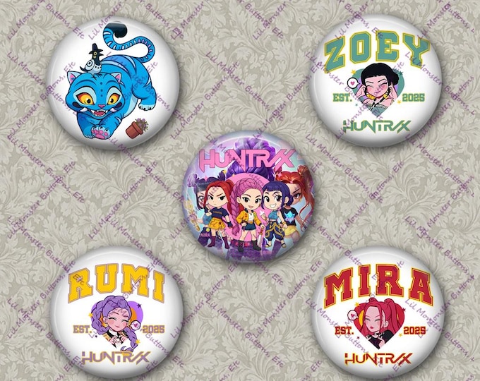 Set of 5 Buttons -Kpop H Inspired- Please Read Description