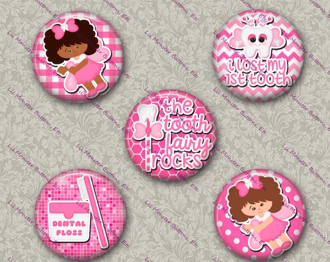 Set of 5 Buttons - Tooth Fairy Rocks - PLEASE READ DESCRIPTION