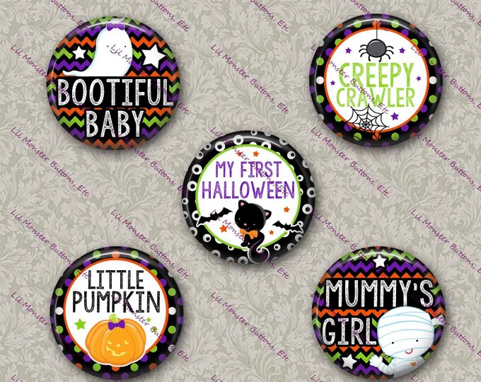 Set of 5 Buttons - 1st Halloween- PLEASE READ DESCRIPTION