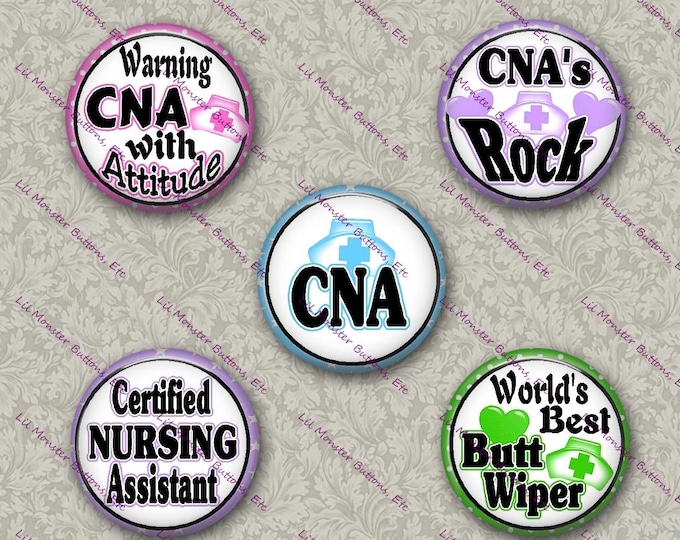 Set of 5 Buttons - CNA 3 - Please Read Description