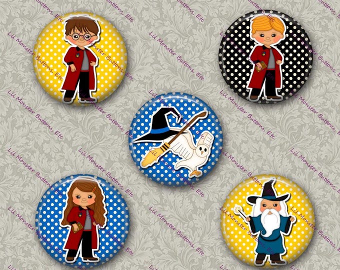 Set of 5 Buttons - Magic - PLEASE READ DESCRIPTION